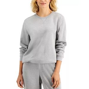 New Karen Scott Crew Neck Fleece Sweatshirt